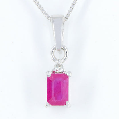 Ruby & Sapphire Necklace Silver