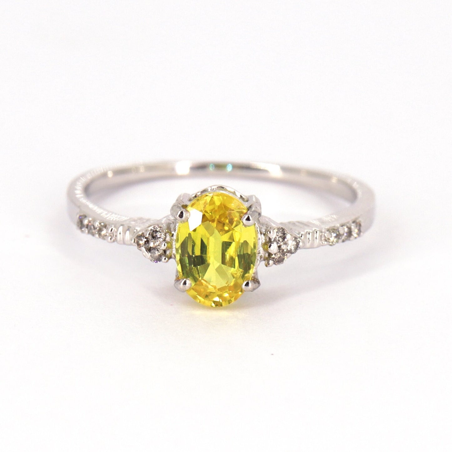Solitaire Yellow Sapphire Ring 14K Gold
