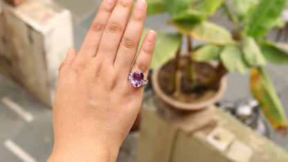 White Amethyst Engagement Ring 18K Gold