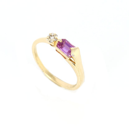 Stunning Pink Sapphire Ring 14K Gold