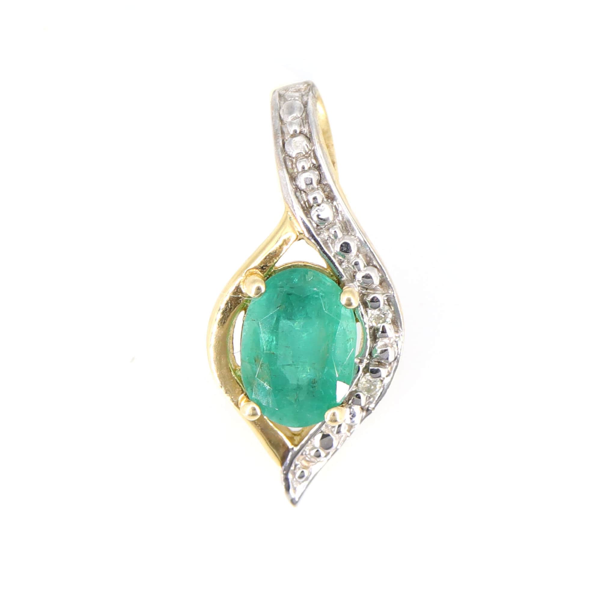 Luxury Yellow Emerald Pendant 14K Gold