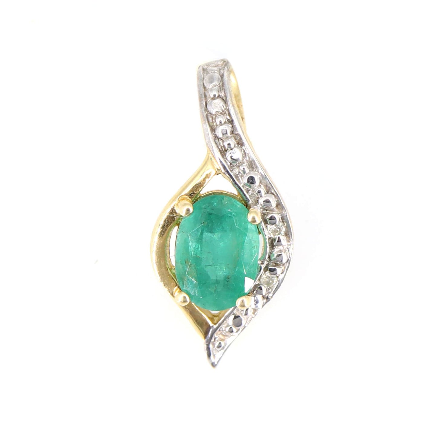 Luxury Yellow Emerald Pendant 14K Gold