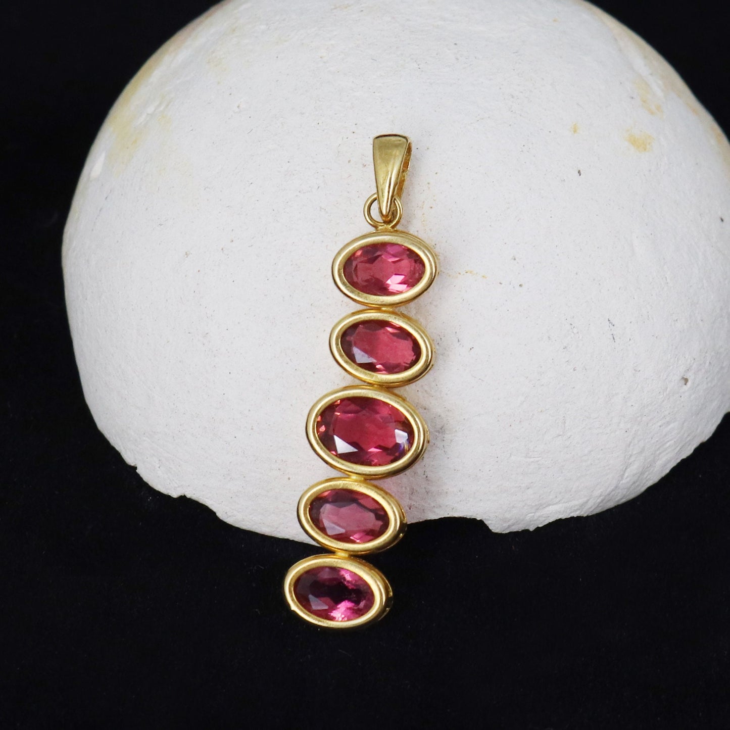Pink Tourmaline Necklace 14K Gold