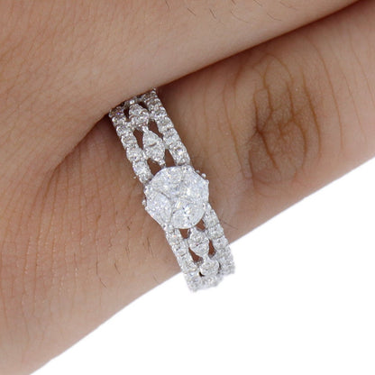 Cathedral White Ring 18K Gold