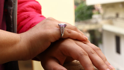 White Amethyst Engagement Ring 18K Gold