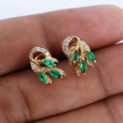 Unique Design Yellow Earring 14K Gold