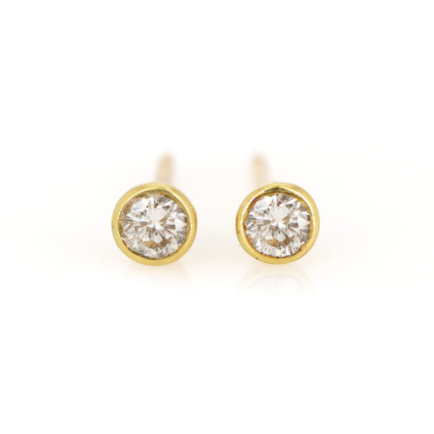 Yellow 4Mm Stud Earring 18K Gold