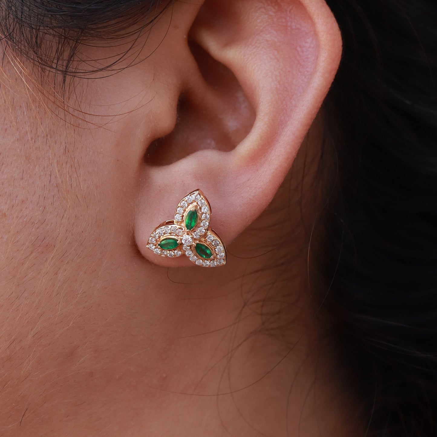 Flower Style Yellow Earring 14K Gold