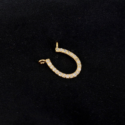 Horseshoe Charms Horseshoe Dainty Charms Lucky Horseshoe Pendant 14K Gold