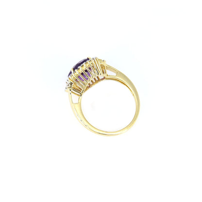 Unique Amethyst Ring 14K Gold