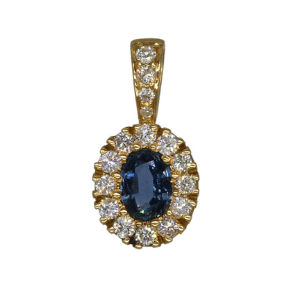 Blue Sapphire Pendant 18K Gold