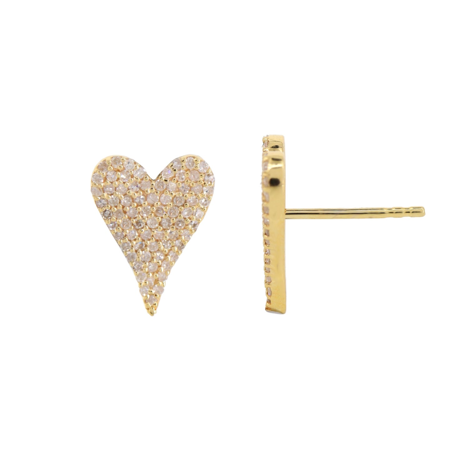Minimalist Studs Pave Stud Earring 14K Gold