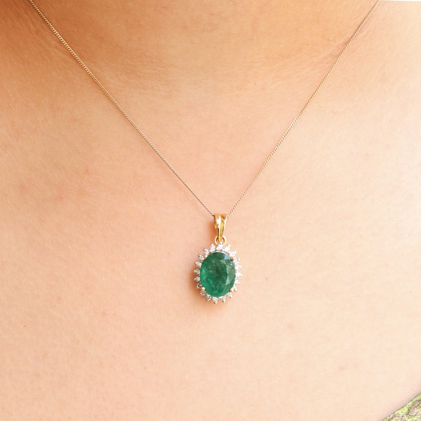 Emerald Pendant 14K Gold