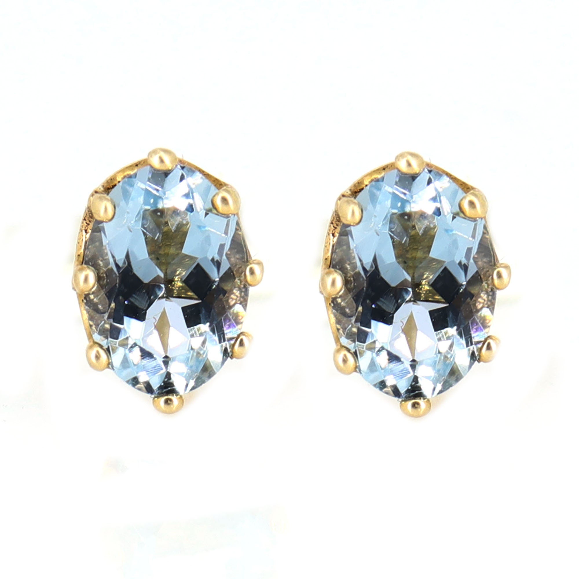 Classic March Blue Earring Gold