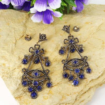 Blue Kyanite Ribbon Knot Earring