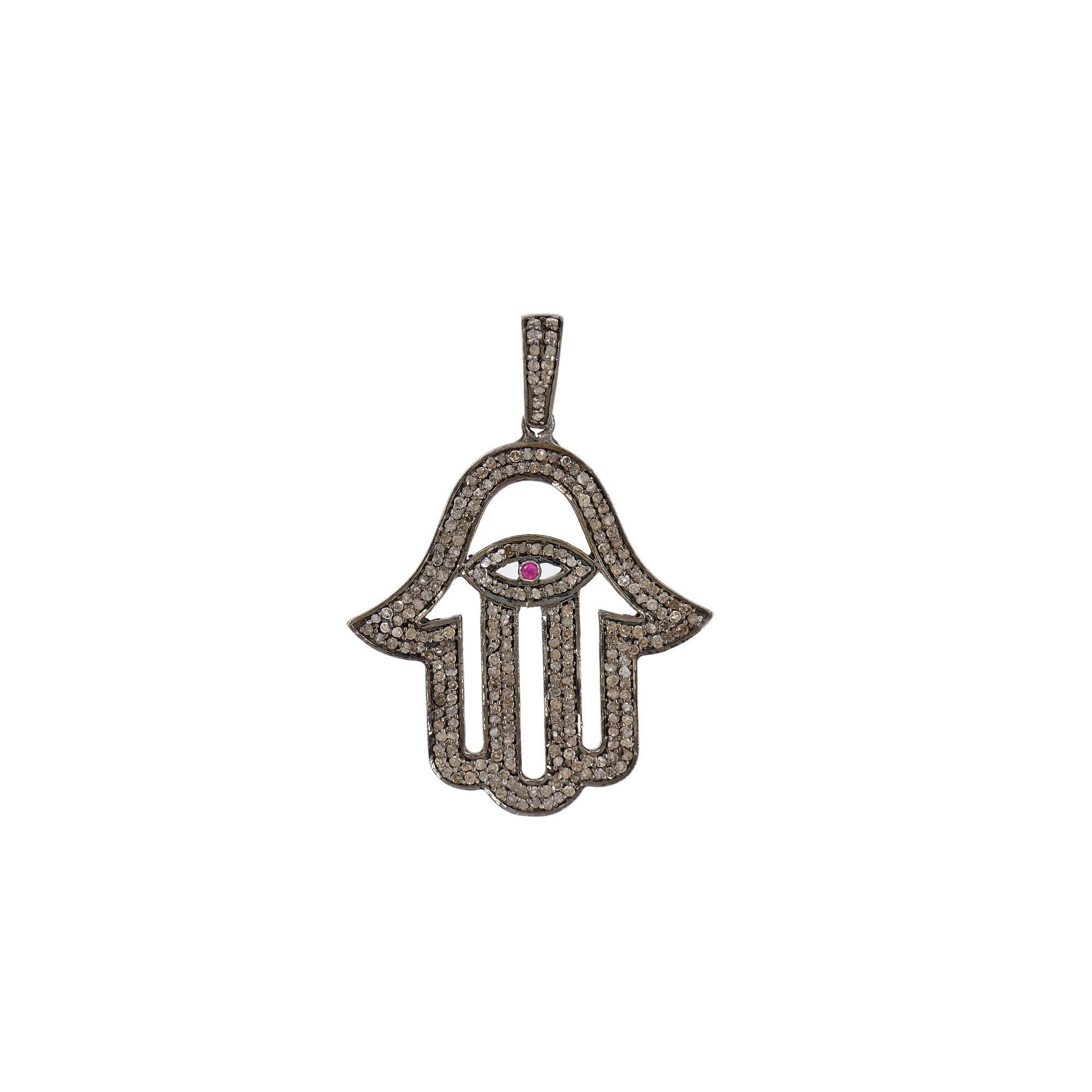 Hamsa Charm Pendant Silver