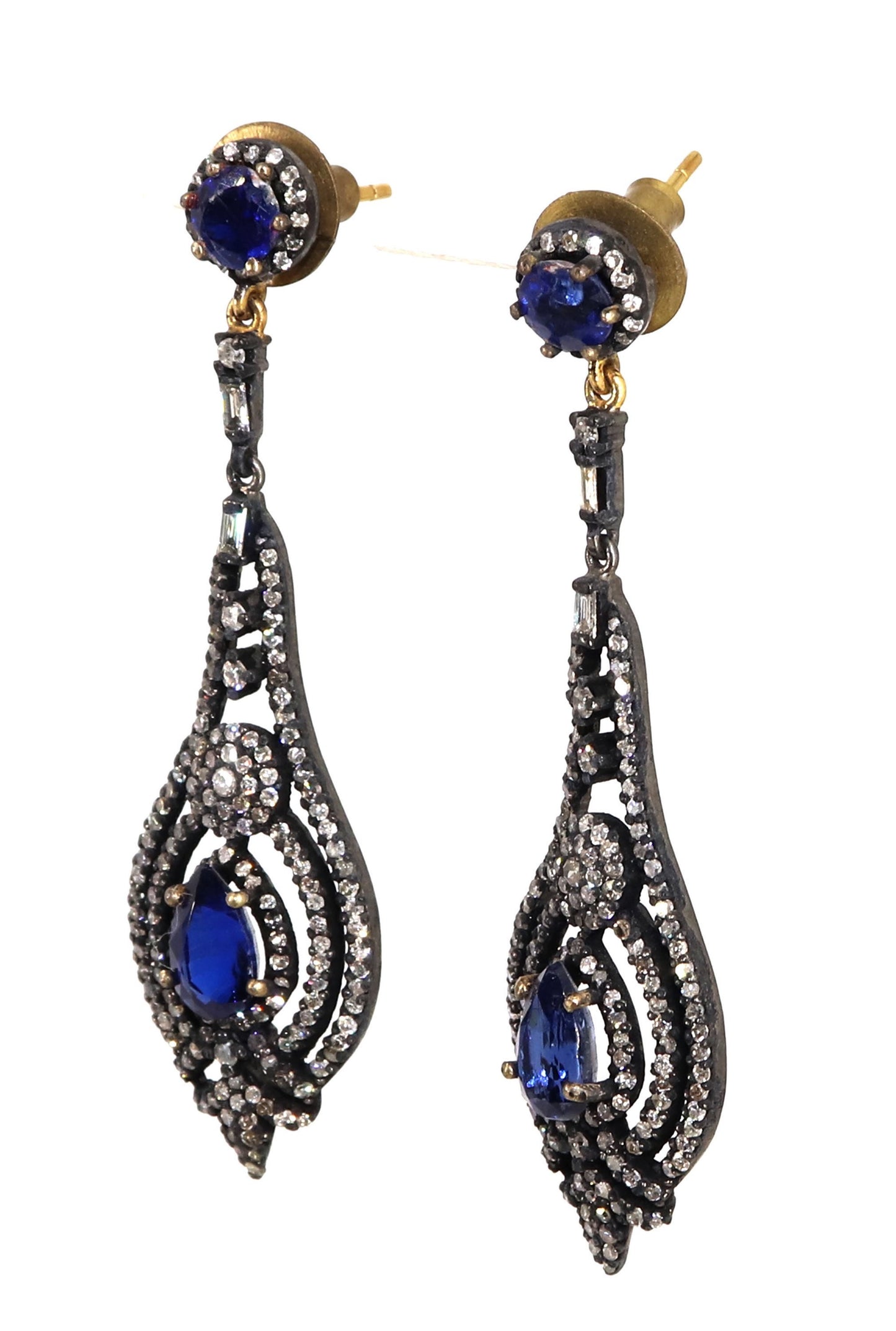 Very Beautiful Kyanite Designer Earring Gold