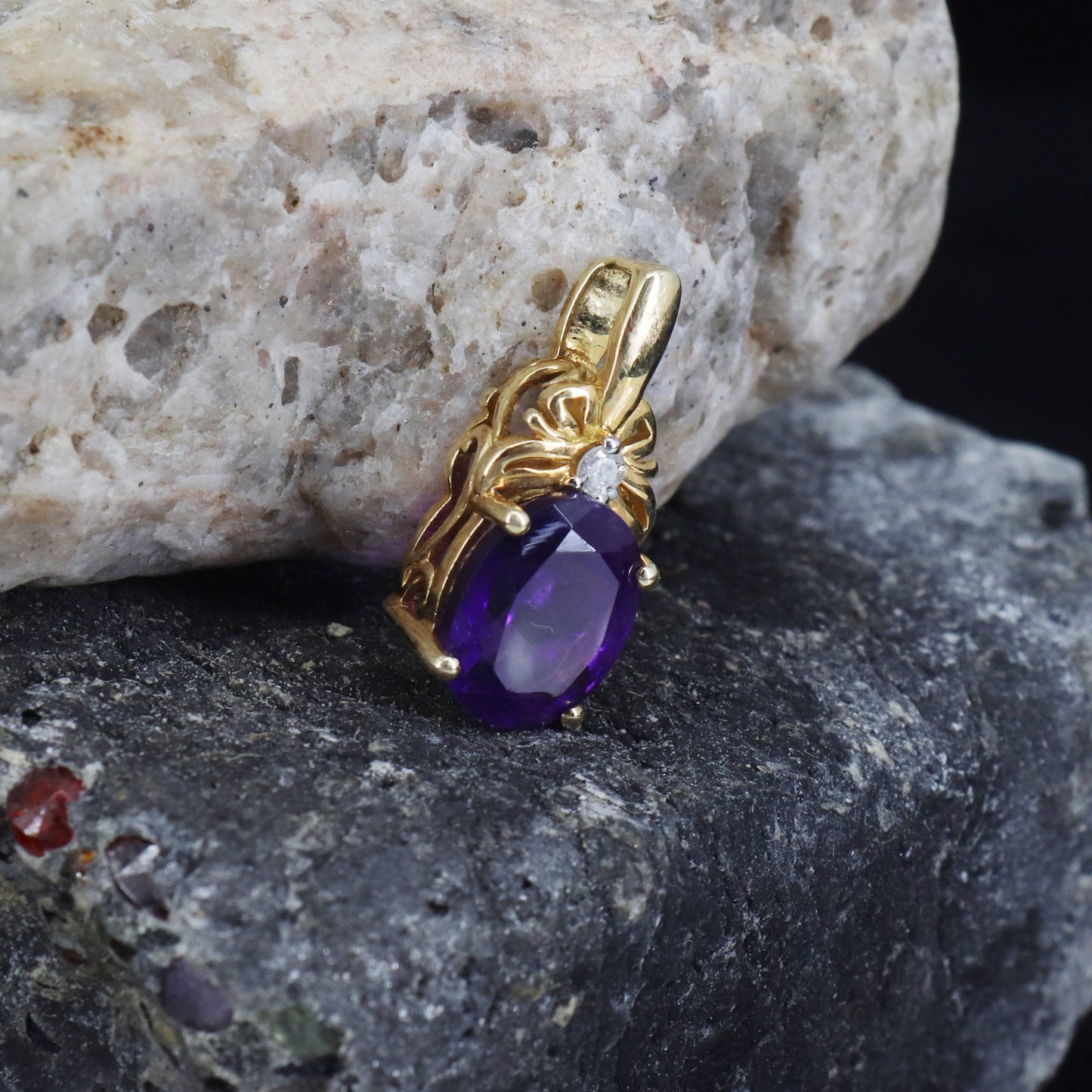 Amethyst Yellow Handmade Jewellery & Gemstone Pendant 14K Gold