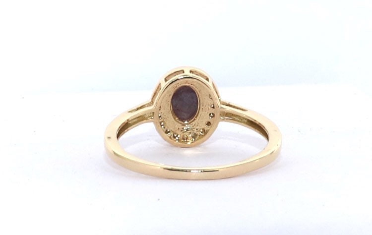 Halo Star Ruby Ring 14K Gold