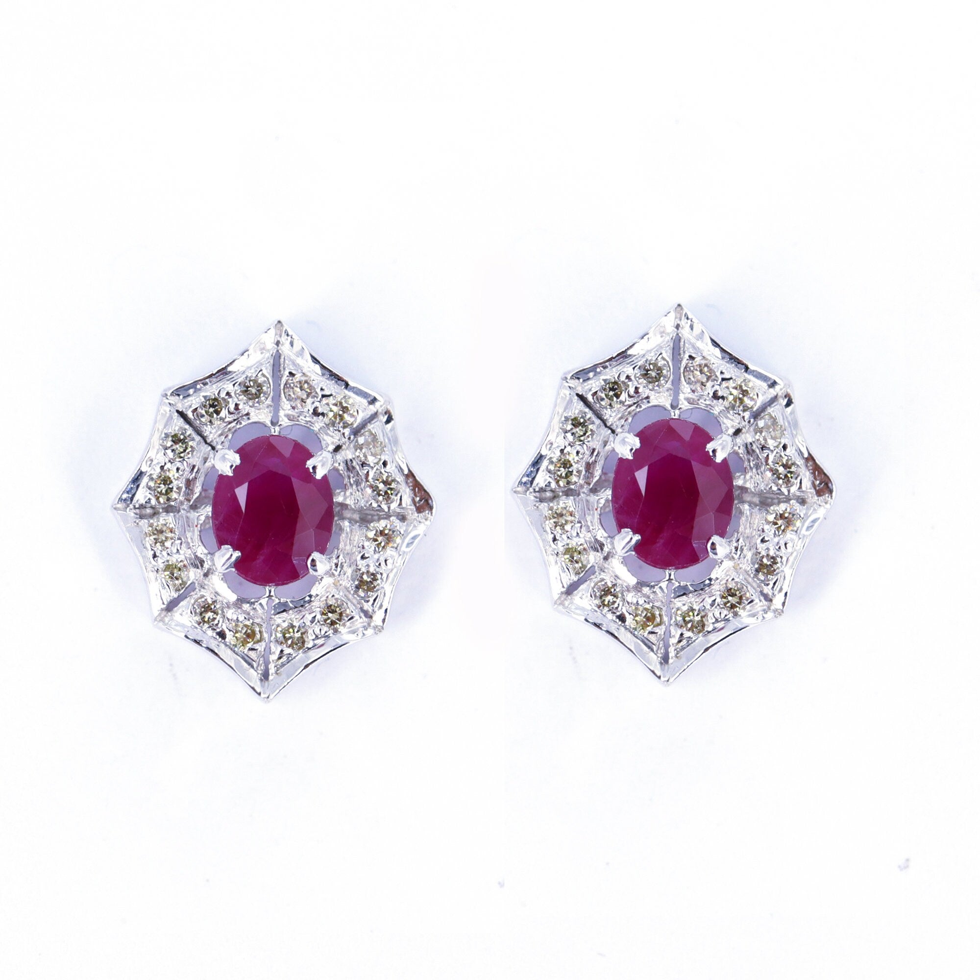 Studs Anniversary Wife Ruby & Studs September Dainty Earring Silver