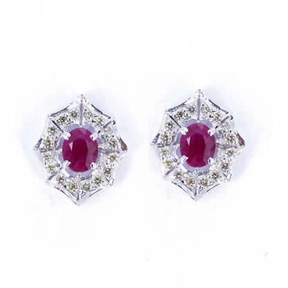 Studs Anniversary Wife Ruby & Studs September Dainty Earring Silver