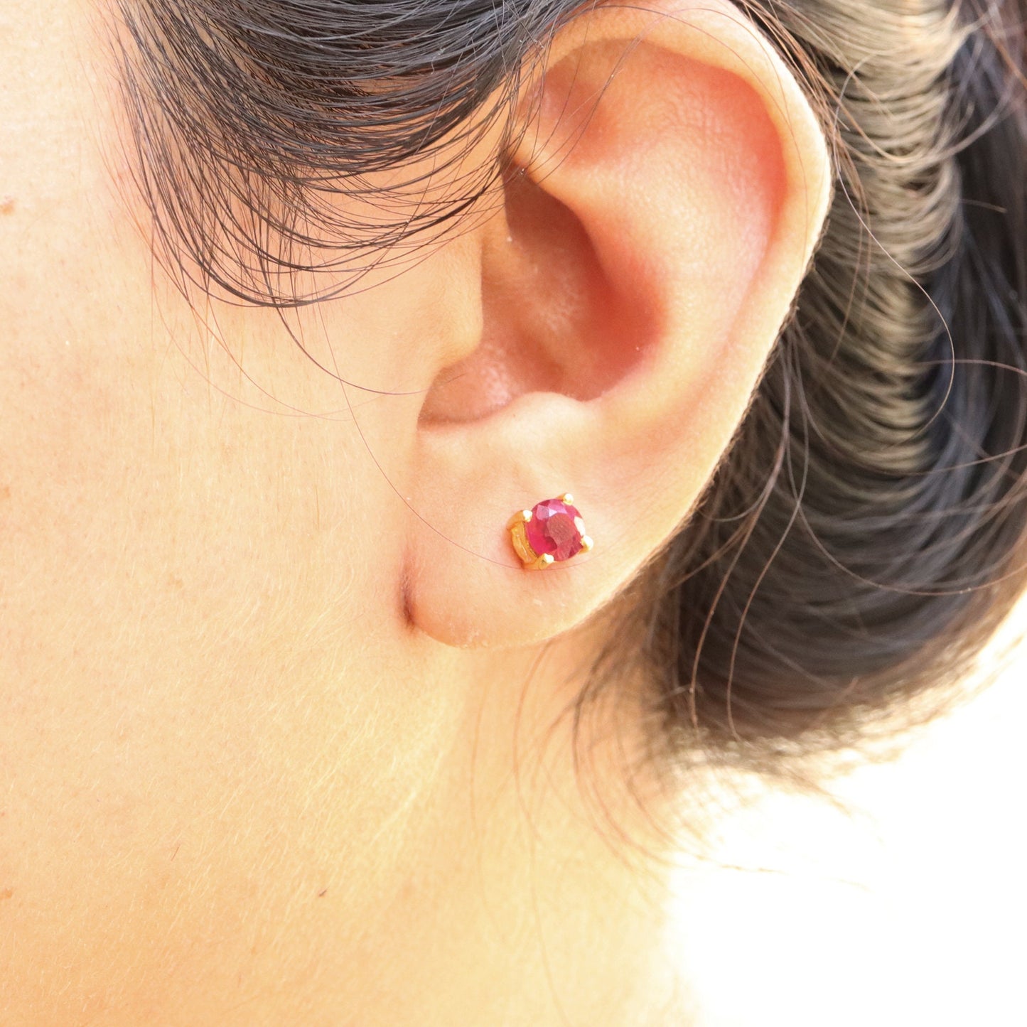 Yellow Ruby Earring 14K Gold
