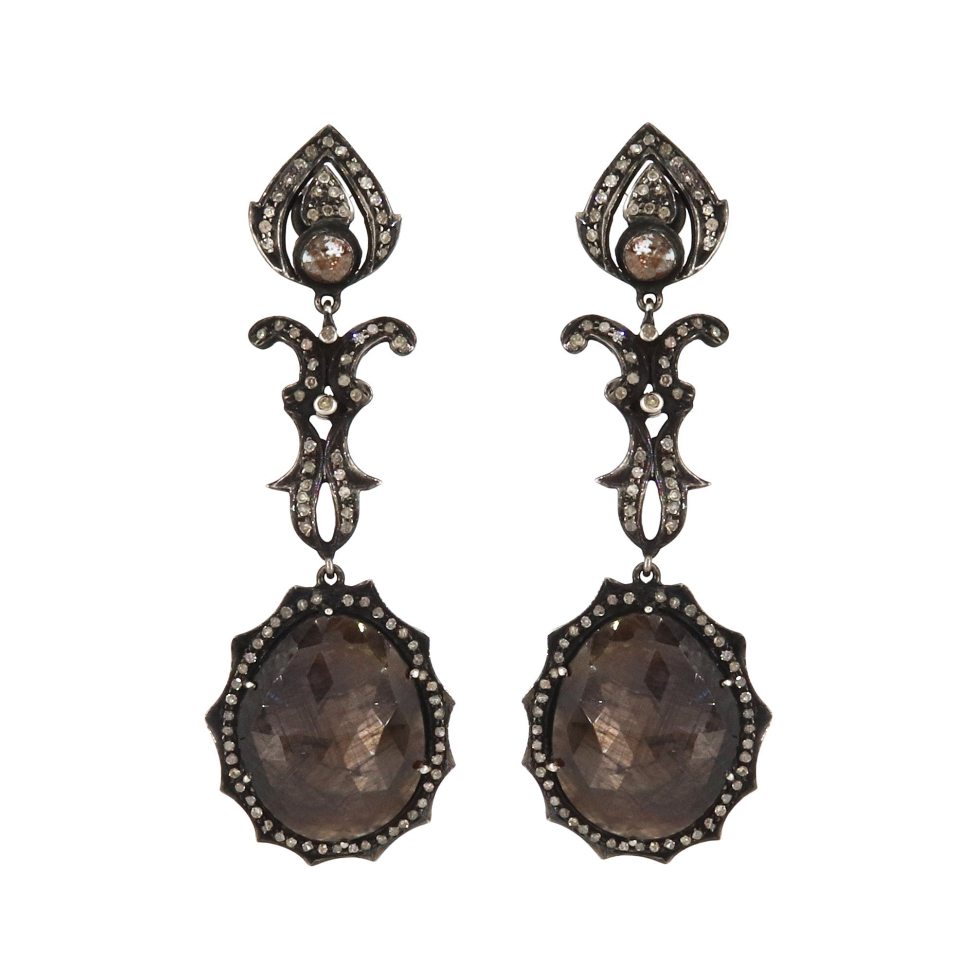 Victorian Silk Sapphire Nad Color Earring