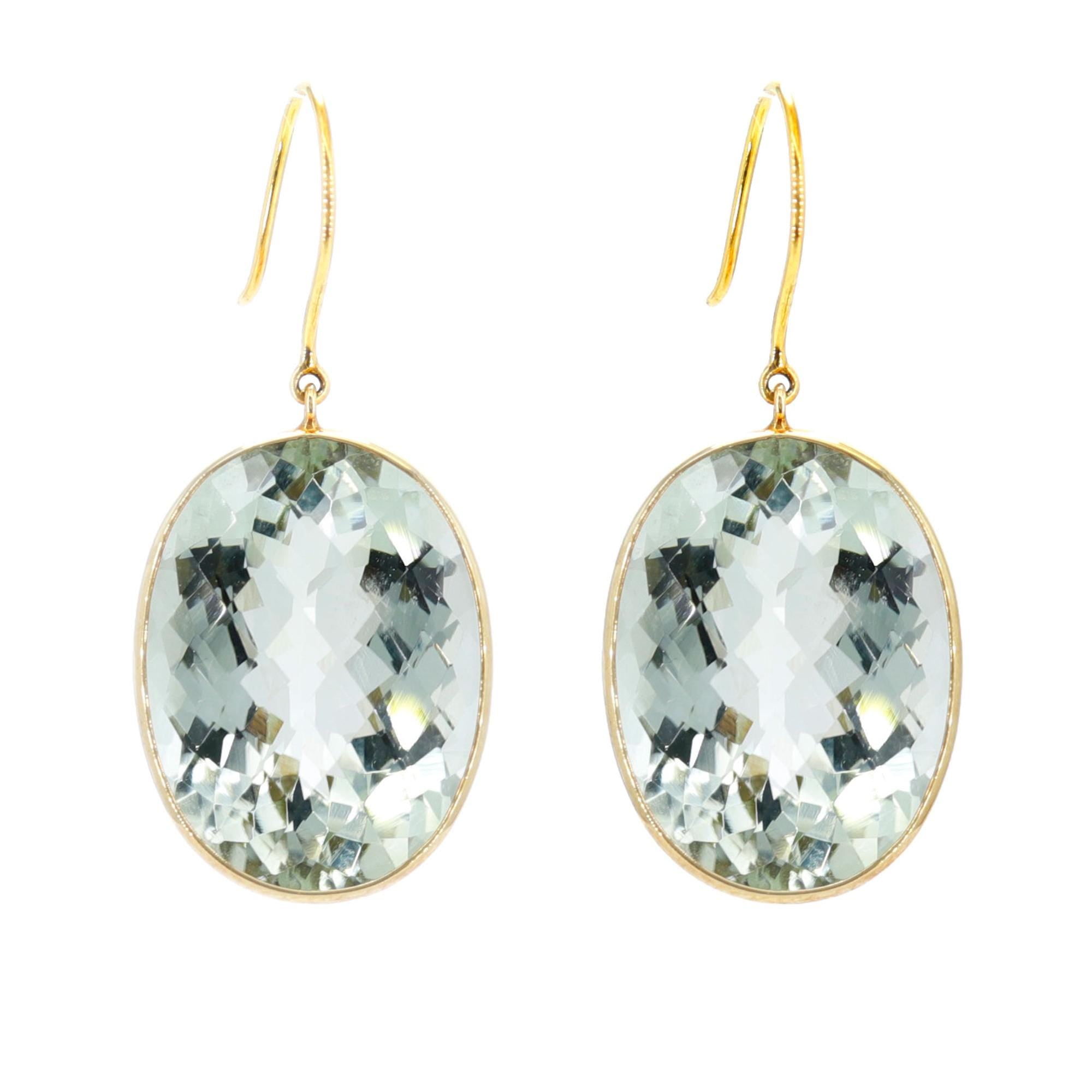 Green Amethyst Earring 18K Gold