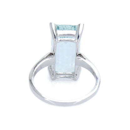 Aquamarine White Ring 14K Gold