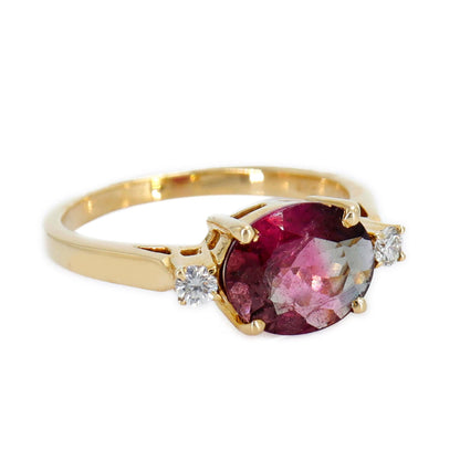 Bicolor Tourmaline Ring 14K Gold