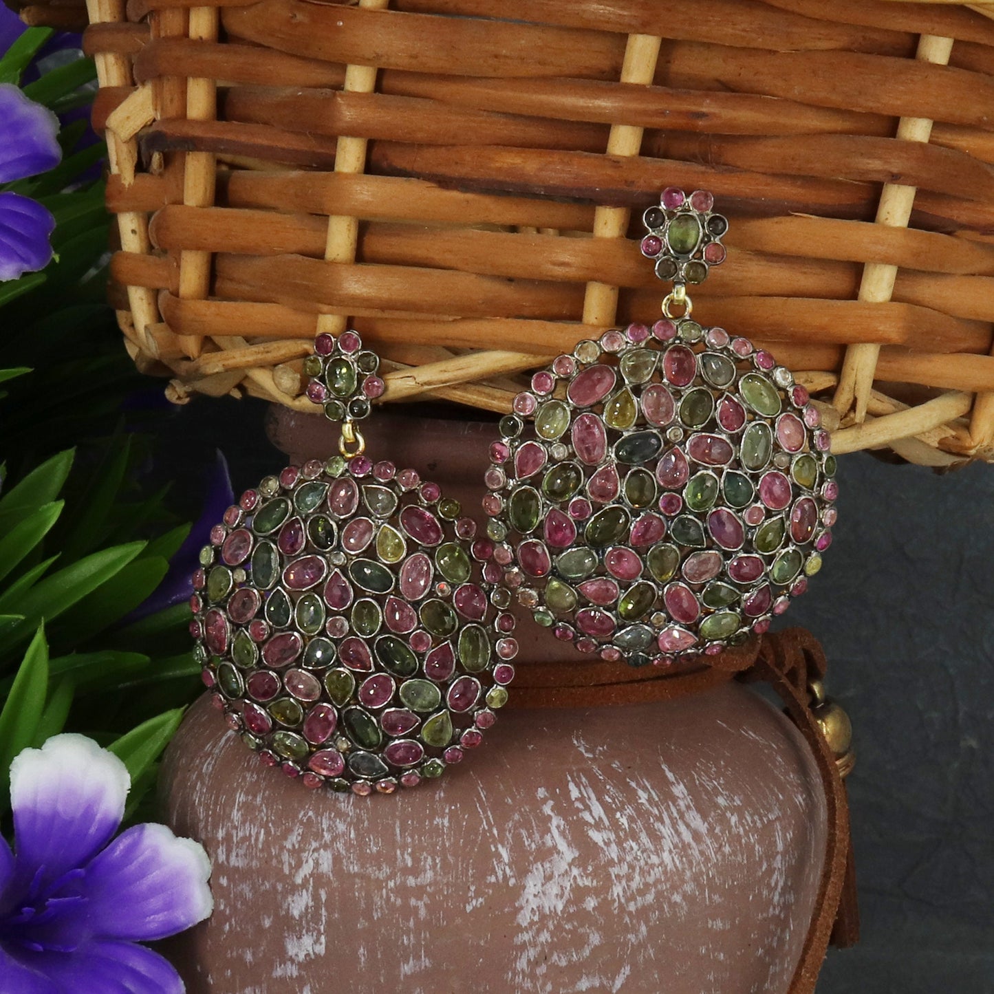 Pretty Multi Tourmaline Earring