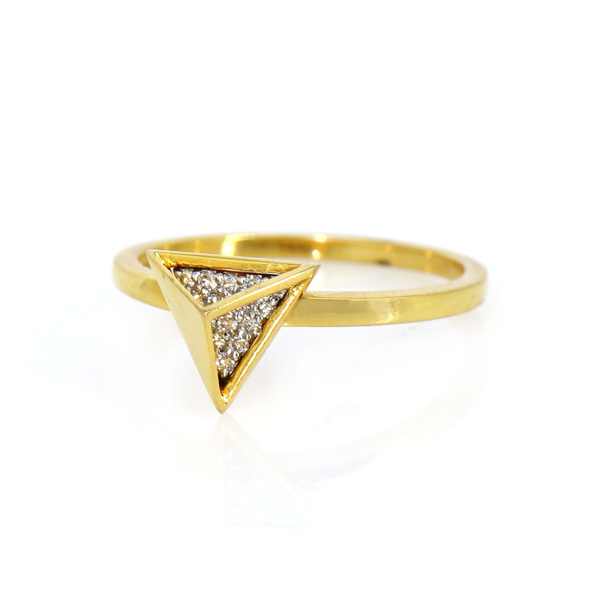 Thin Triangle Ring 18K Gold