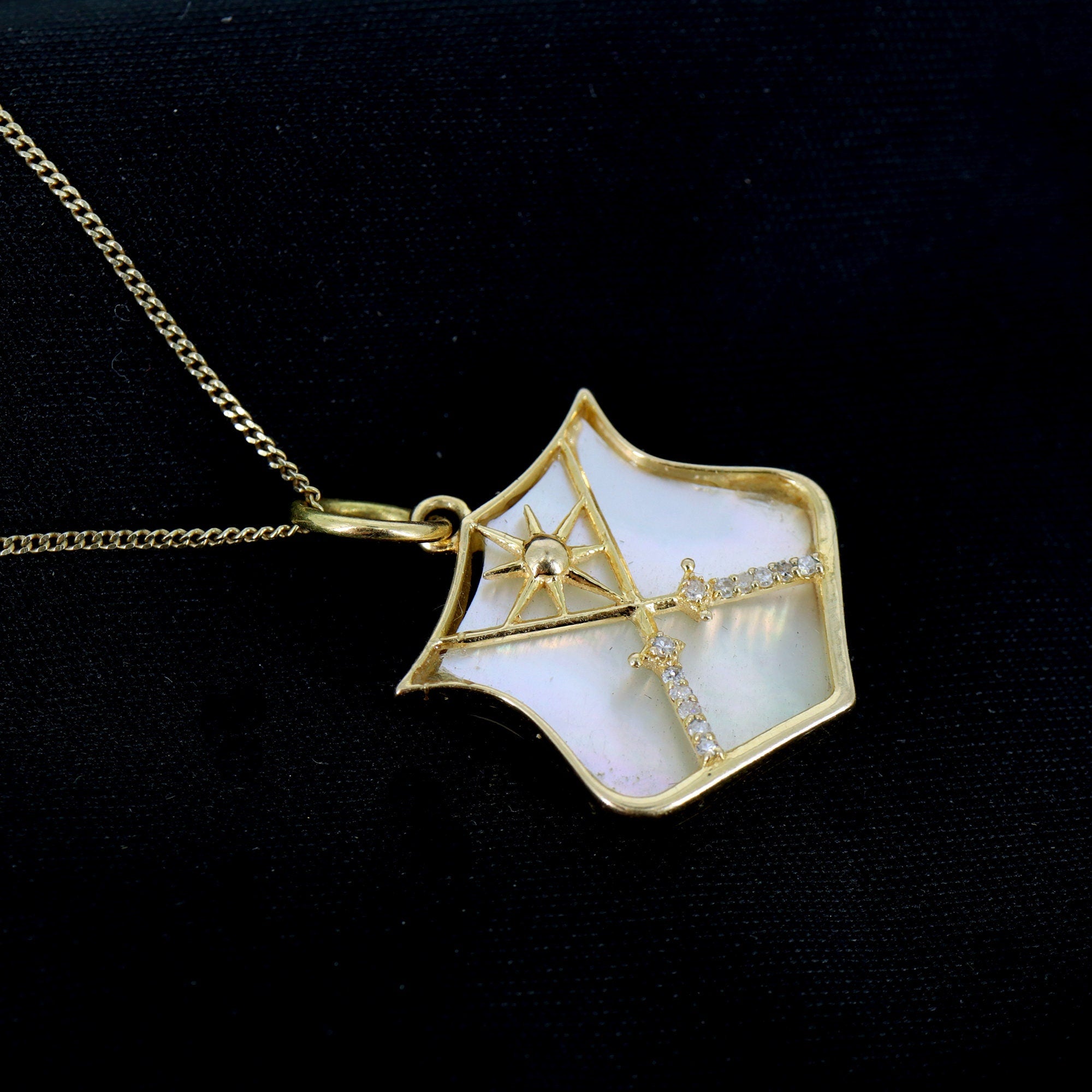 Sword Charm Findings Sun Charms Sword Sun Mop Charm Pendant 14K Gold