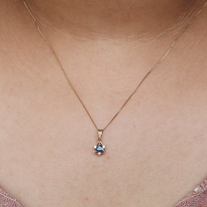 Yellow & Blue Sapphire Pendant 14K Gold