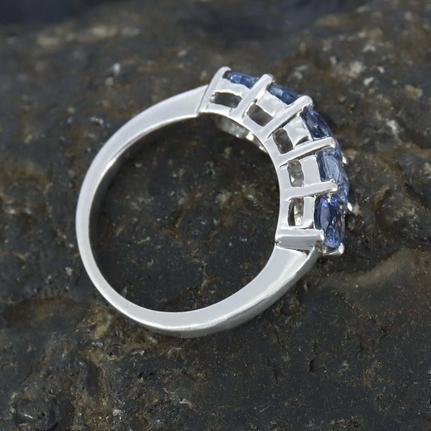 Elegant Blue Sapphire Ring Silver