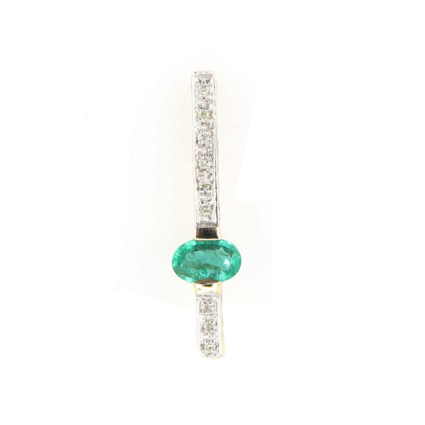 Straight Style Yellow Emerald Pendant 14K Gold