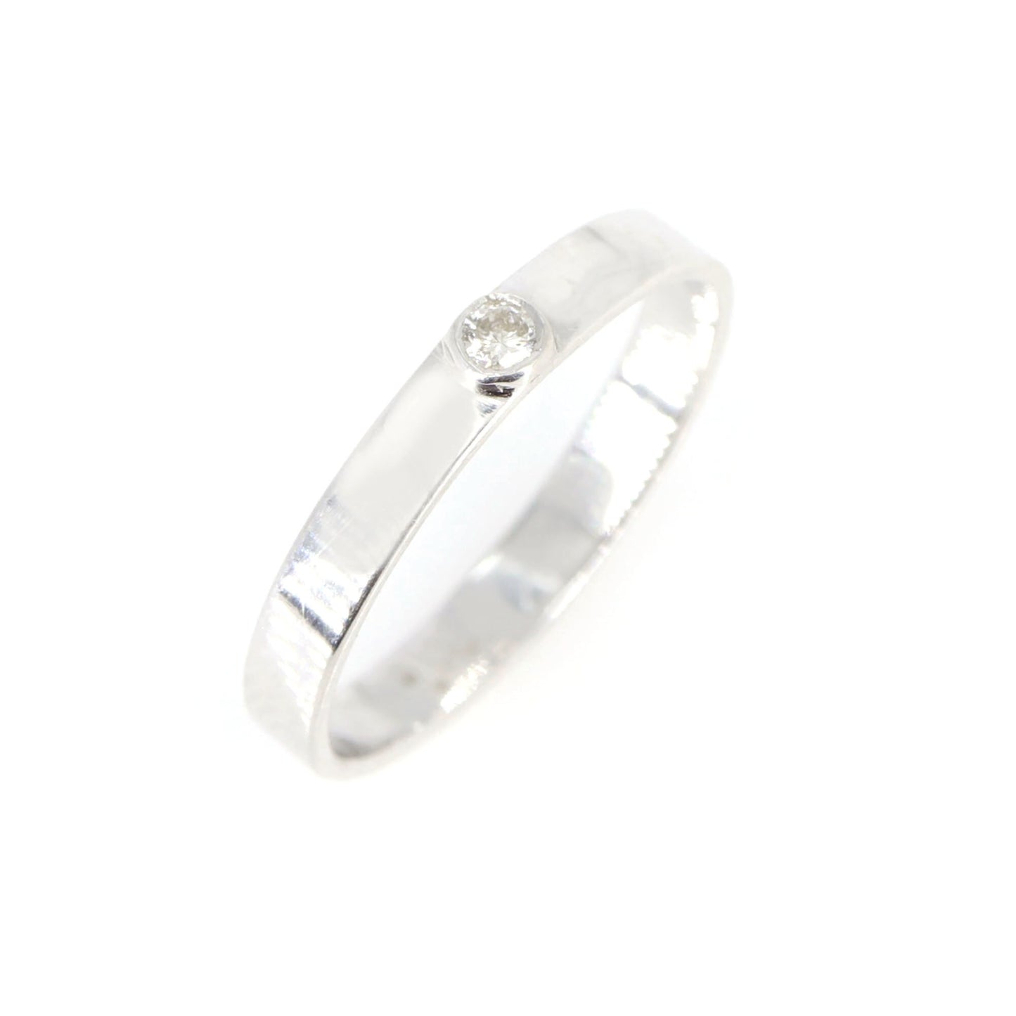 Dainty Yellow/White Band Round Cut Eternity Wedding Band Promise Ring 18K Gold