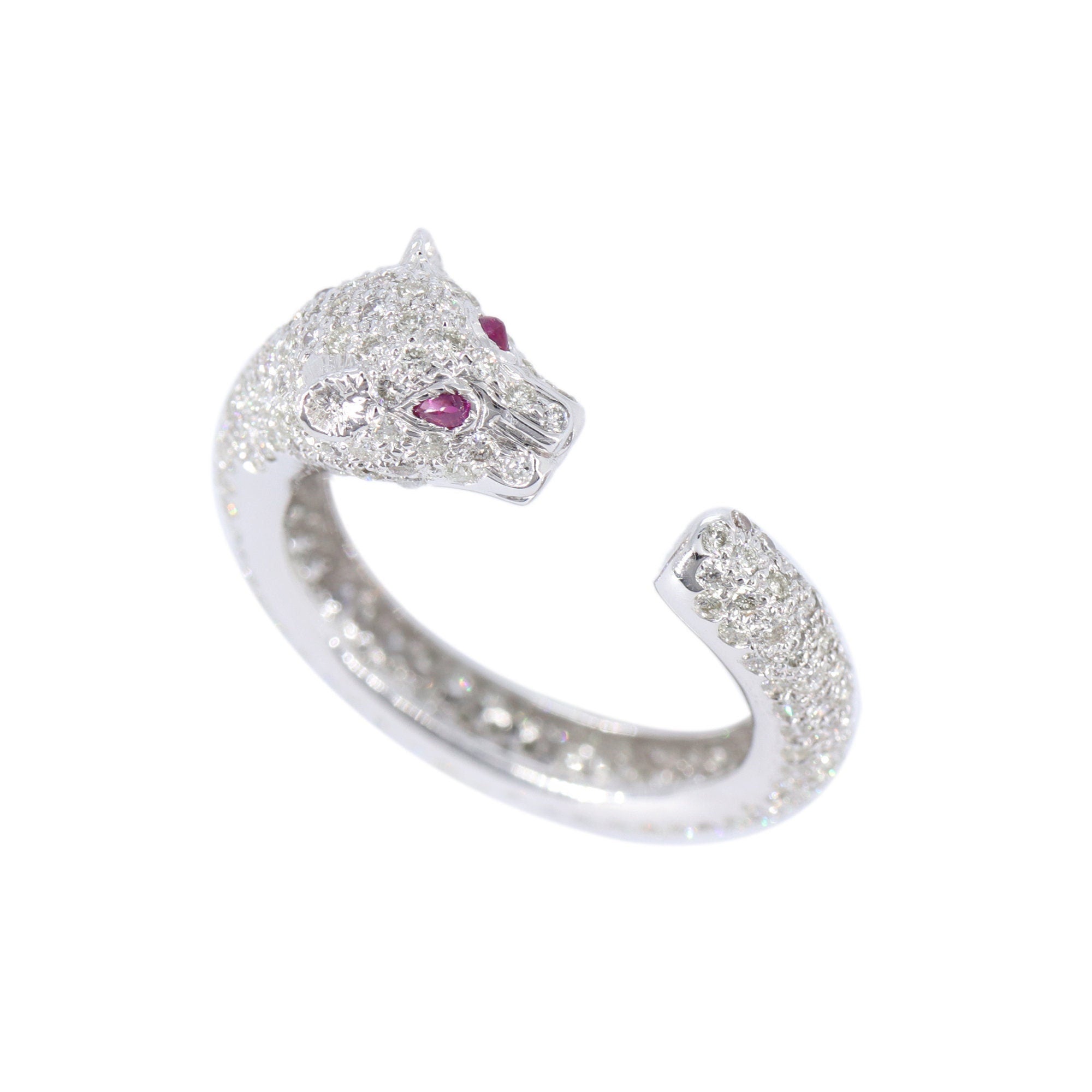 White Jaguar Ring 18K Gold