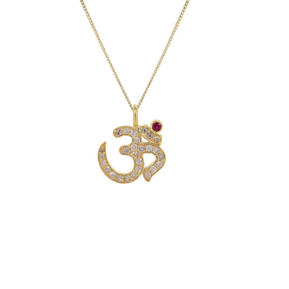 Om Yoga Charm Pendant 14K Gold