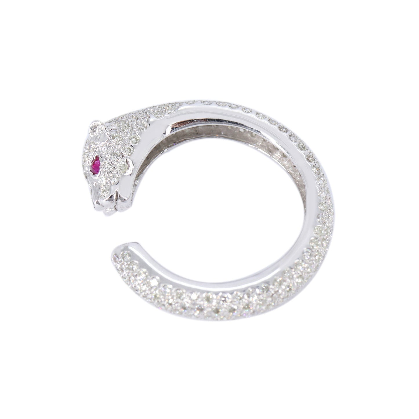 White Jaguar Ring 18K Gold