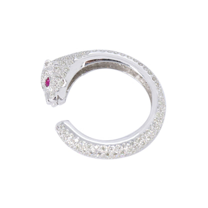 White Jaguar Ring 18K Gold