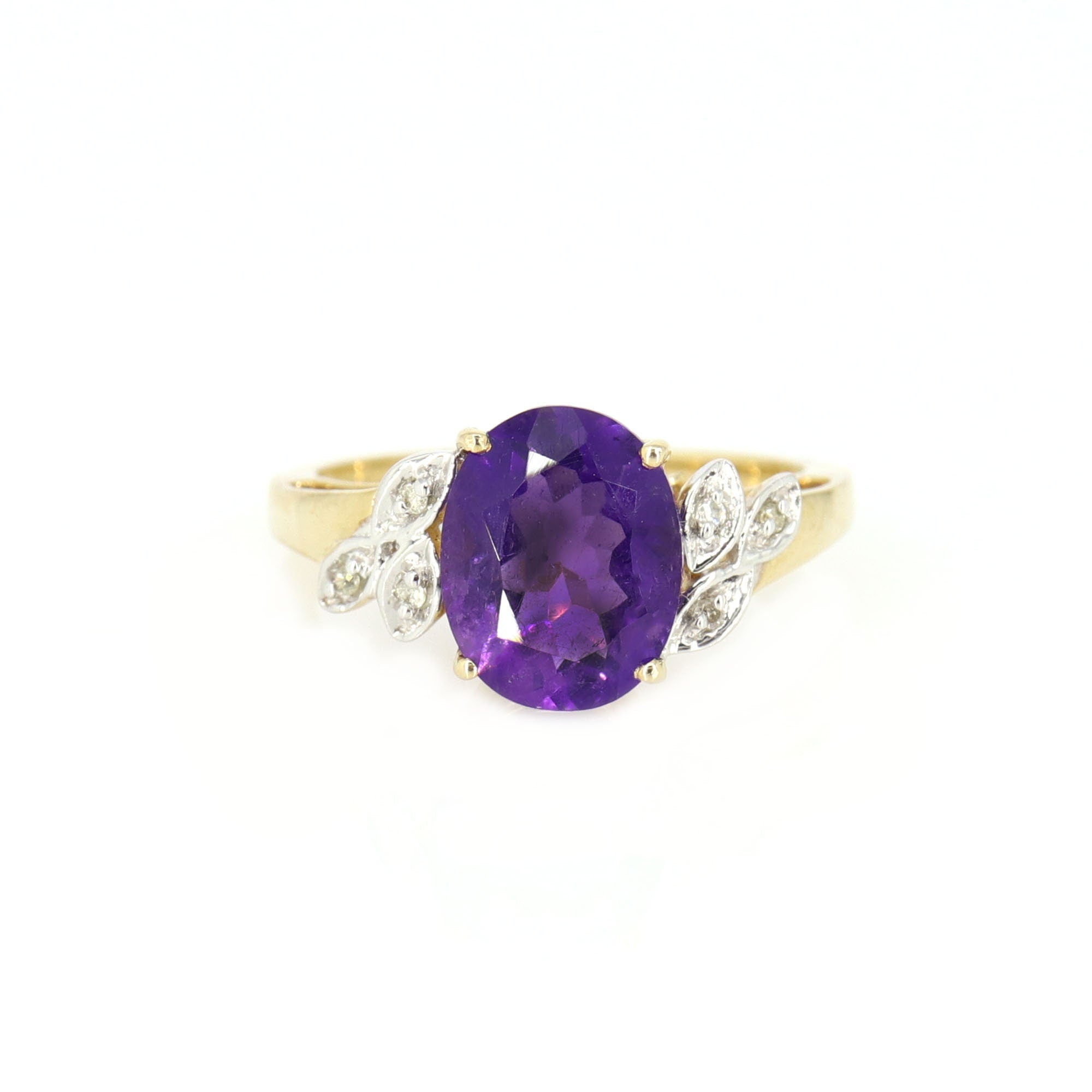 High Quality Amethyst Ring 14K Gold