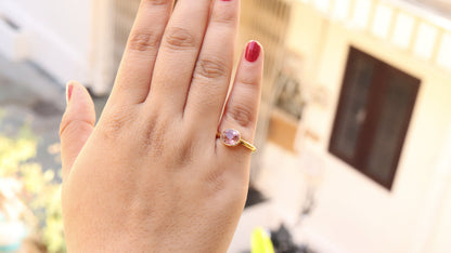 Pink Tourmaline Ring 18K Gold