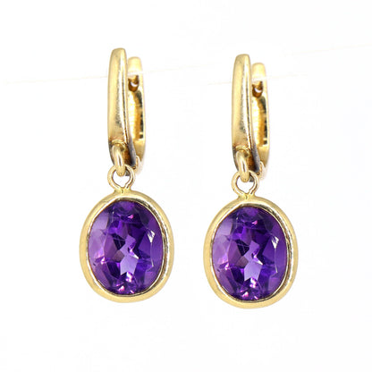 Tiny Amethyst Earring 14K Gold