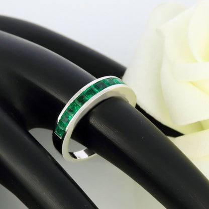 White Emerald Eternity Ring 14K Gold