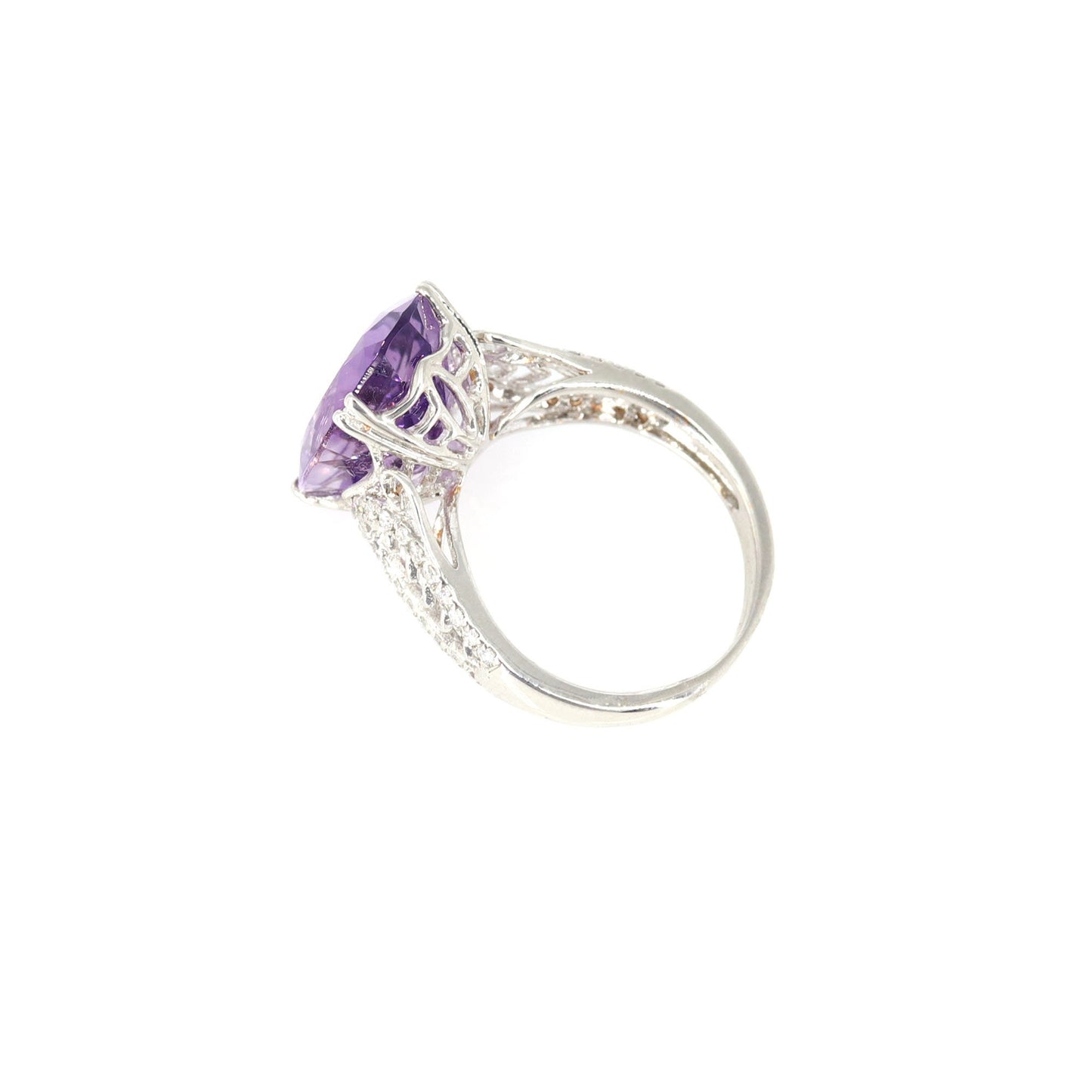 White Amethyst Engagement Ring 18K Gold