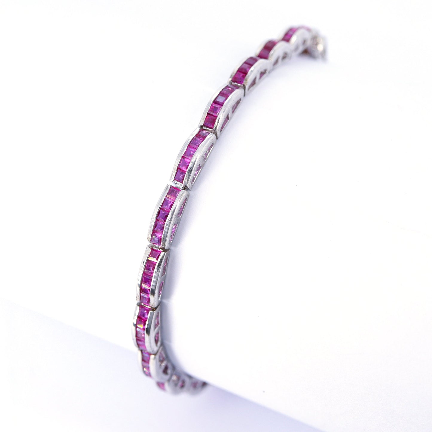 Ruby Gemstone Bracelet Silver