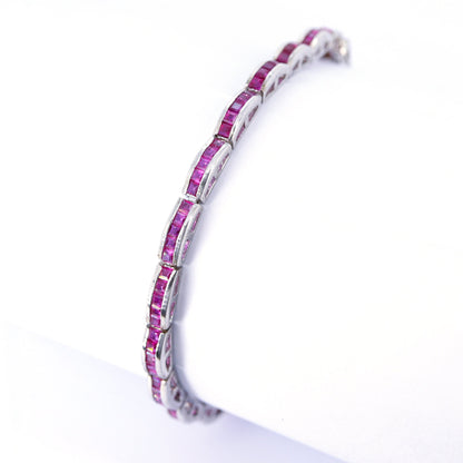 Ruby Gemstone Bracelet Silver