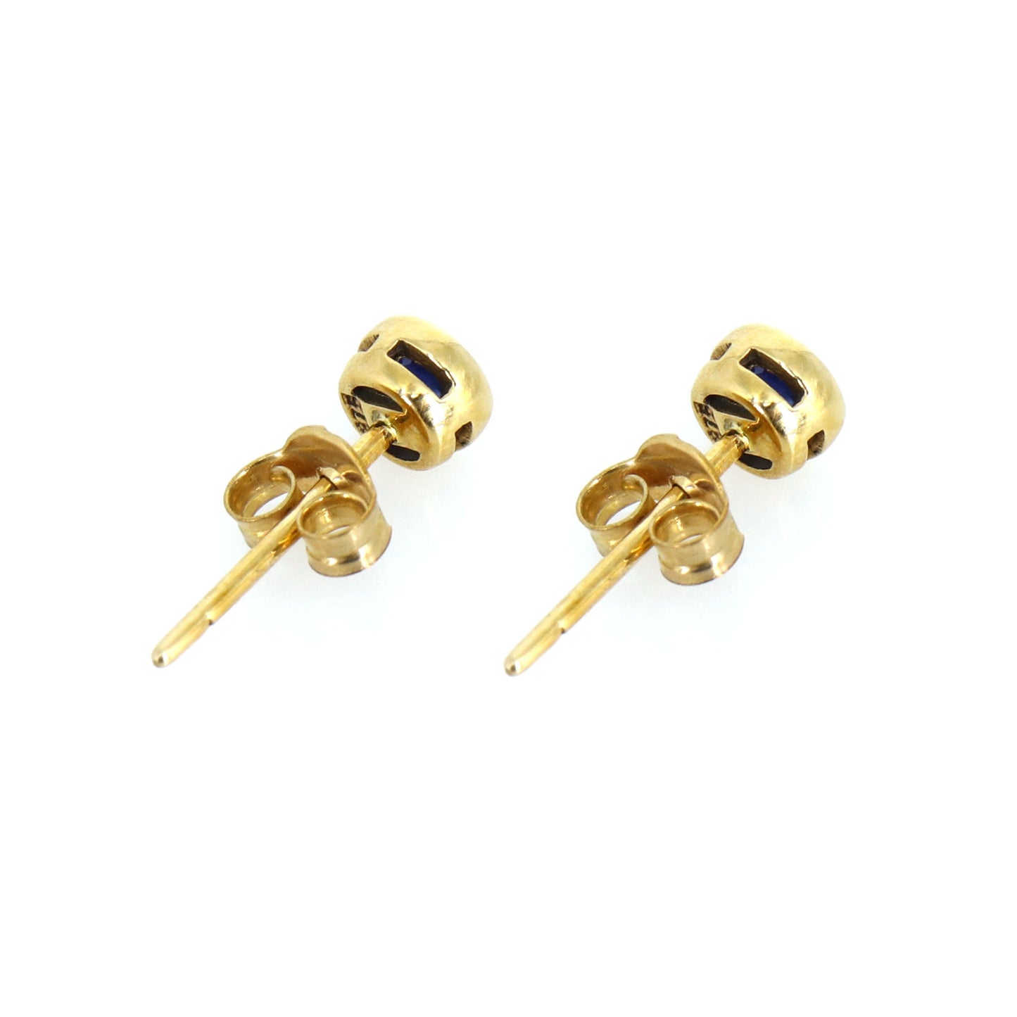 5Mm Tiny Round Studs Daily Wear Studs Blue Sapphire 9K Yellow Sapphire Earring Gold
