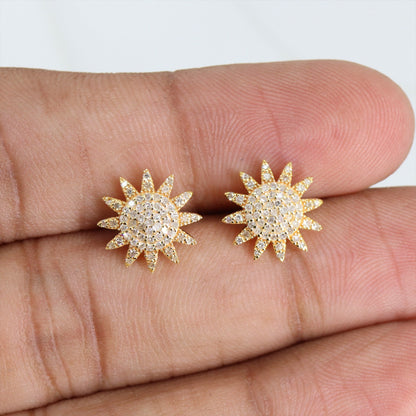 Sun Studs Earring 14K Gold
